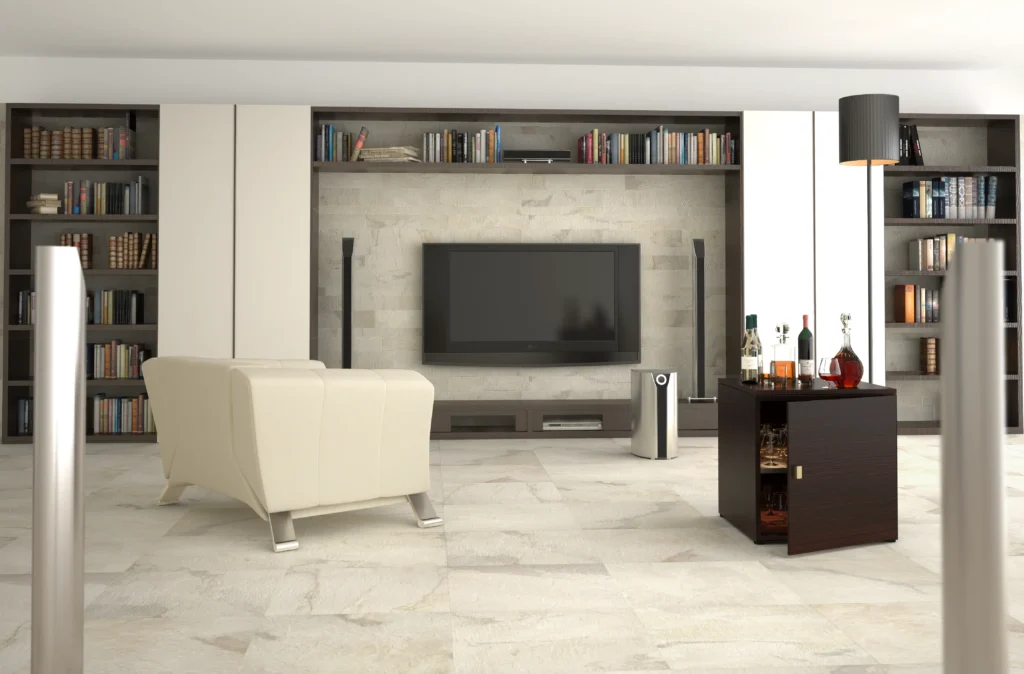 Tiles 床タイル「NATURAL– ナチュラル」 施工イメージ　輸入タイル　リビング