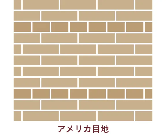 レンガ・ブリックタイル パターン張り アメリカ目地