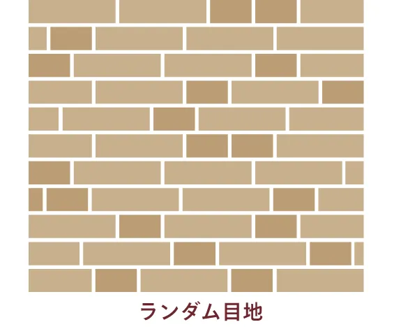 レンガ・ブリックタイル パターン張り ランダム目地