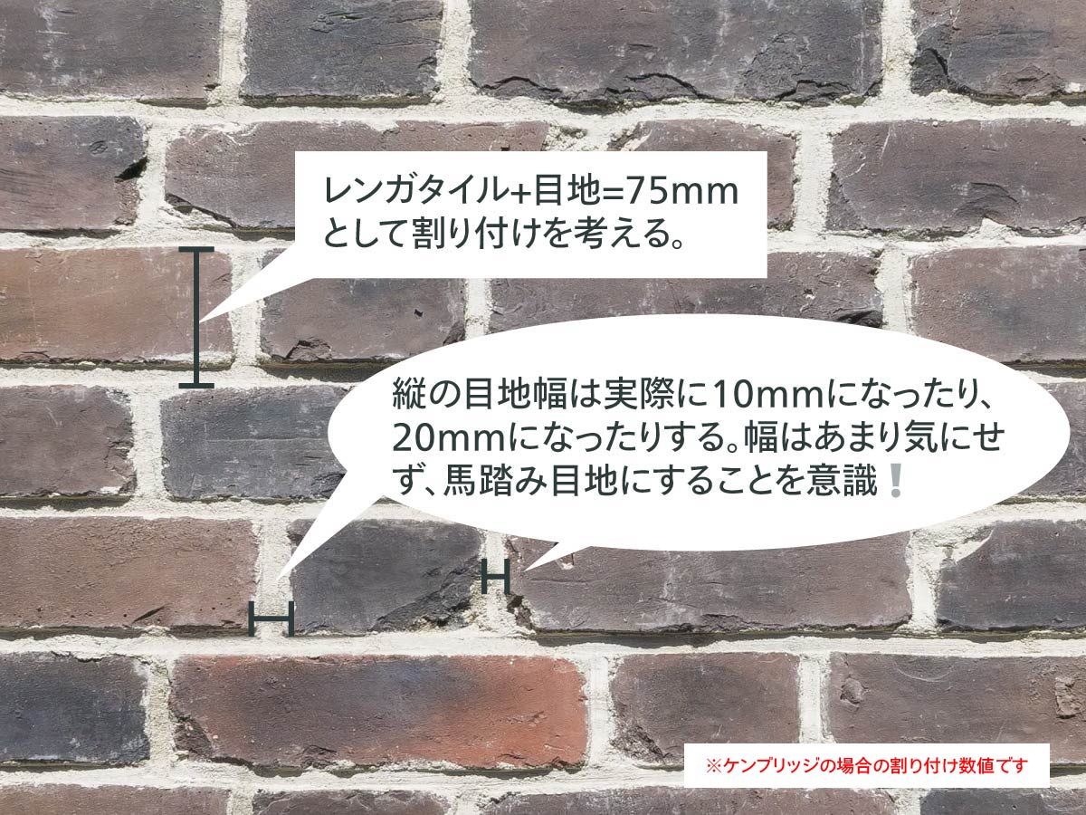 キャンブリック CAN'BRICK レンガタイルの割り付け方法