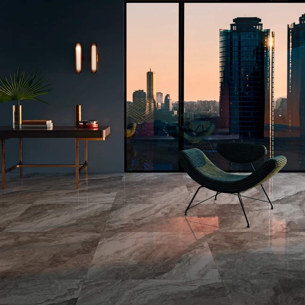 Tiles 床タイル「MYSTIC– ミスティック（Beige）」 床施工事例イメージ　輸入タイル