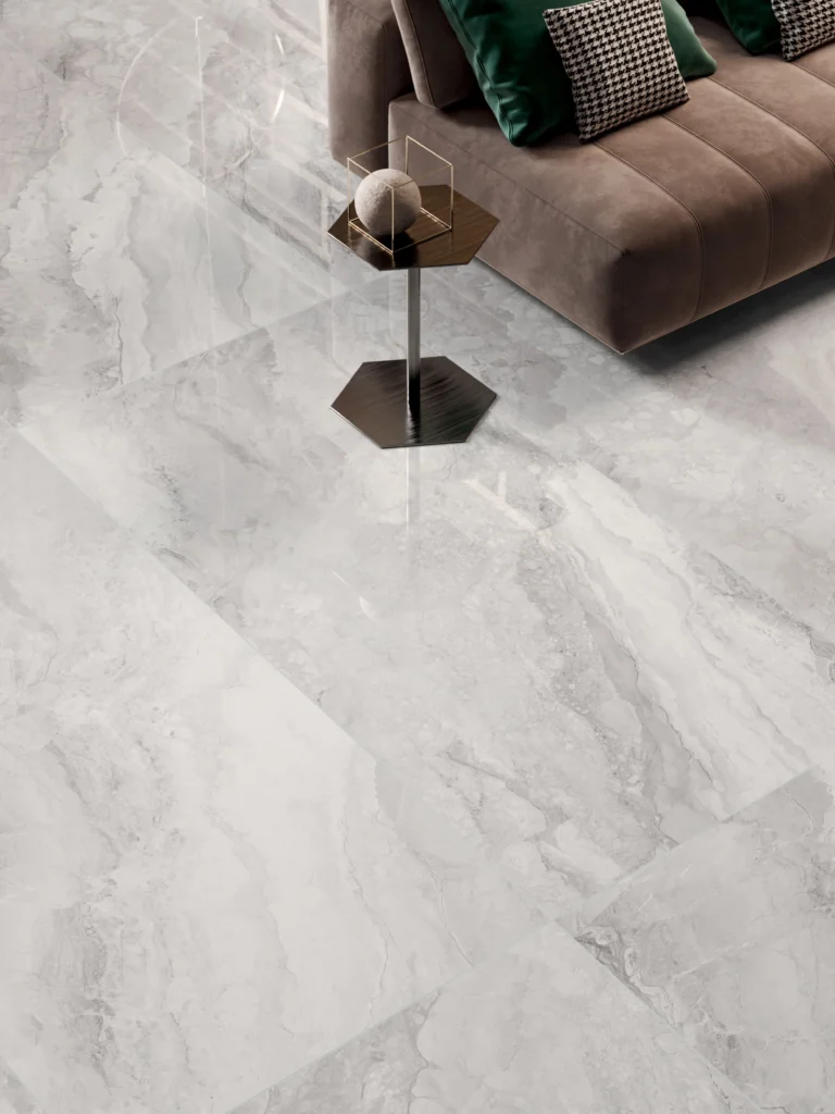 Tiles 床タイル「MYSTIC– ミスティック（Pearl）」 床施工事例イメージ　輸入タイル