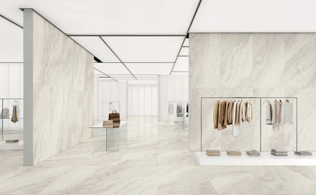 Tiles 床タイル「MYSTIC– ミスティック（Beige）」 床施工事例イメージ　輸入タイル